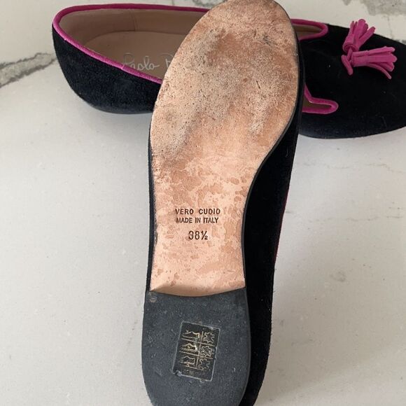 Paola Bentini suede flat with pink tassel. Made in Italy with nice leather soles - Picture 3 of 5
